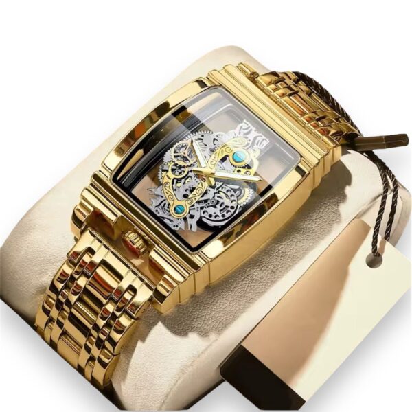 Reloj Analógico de Lujo Color Dorado para Hombre