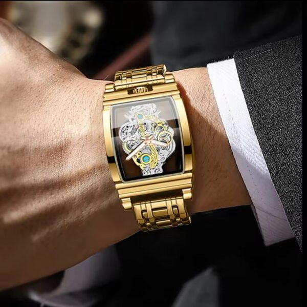 Reloj Analógico de Lujo Color Dorado para Hombre - Image 2