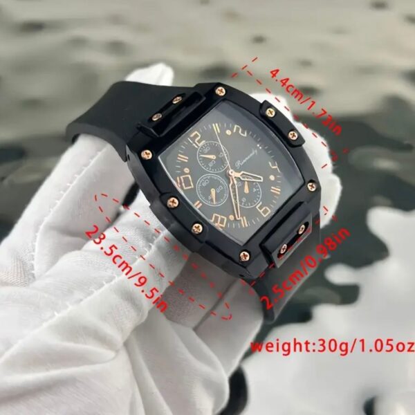 Reloj Cuadrado Con Correa De Silicona Para Mujer. - Image 3