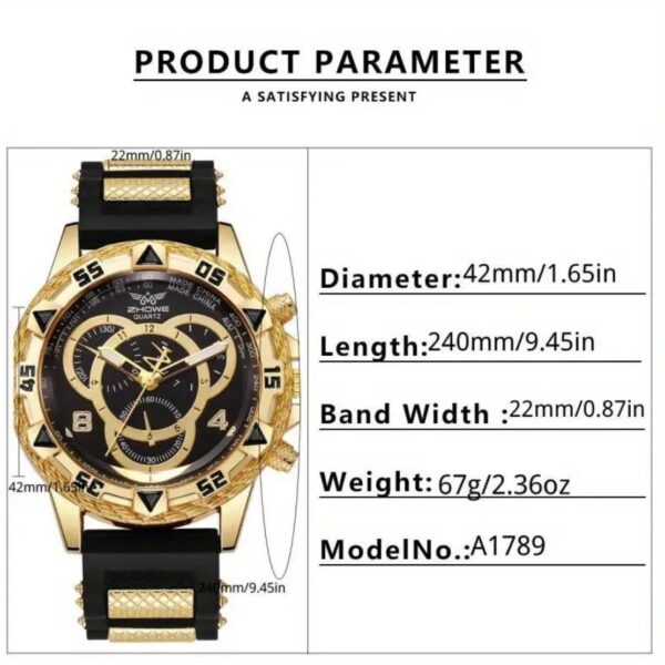 Reloj Con Correa De Silicona Esfera Grande Para Hombre - Image 3
