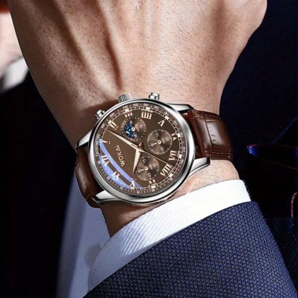 Reloj Clásico Con Correa De Cuero Para Hombre - Image 3