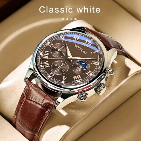 Reloj Clásico Con Correa De Cuero Para Hombre - Image 2