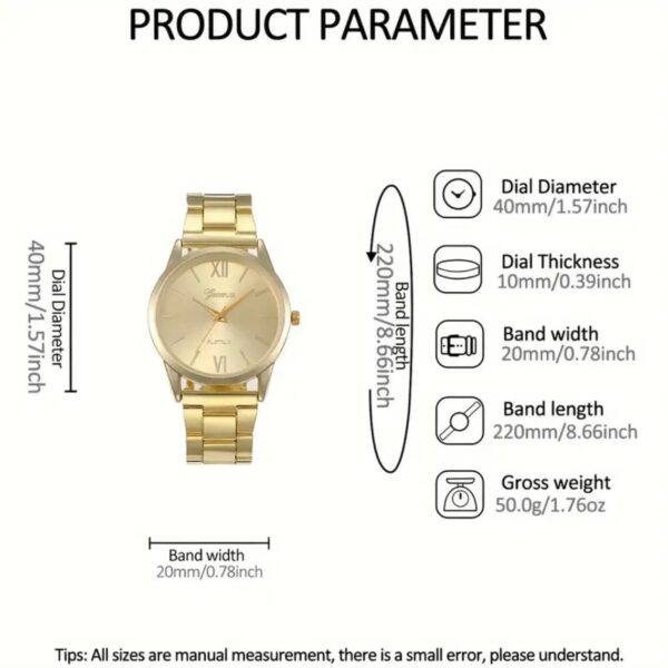 Reloj Dorado De Pulsera De Acero Genova - Image 3