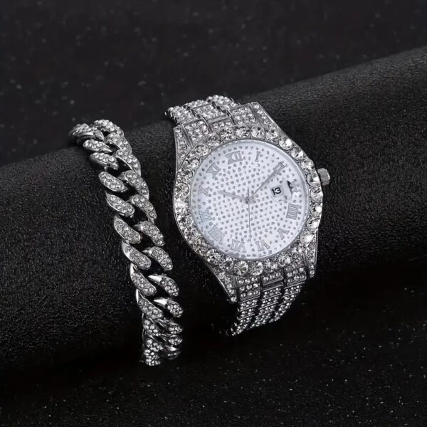Reloj Pulsera Diamantes Imitación De Lujo - Image 3