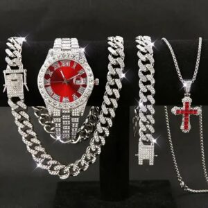 Conjunto De 5 Piezas Cadena De Eslabones Cubanos