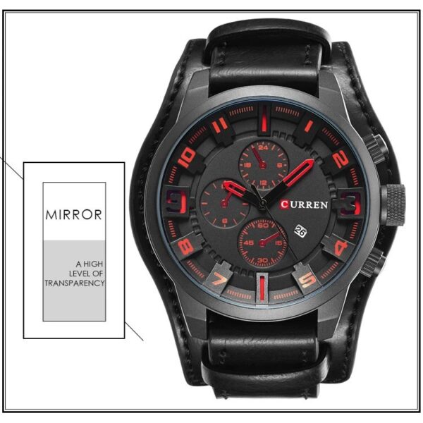 Reloj CURREN Jam Tangan Lelaki Deportivo De Cuarzo Correa De Cuero Impermeable - Image 2