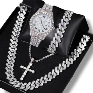 Conjunto De 5 Piezas Cadena De Eslabones Cubanos