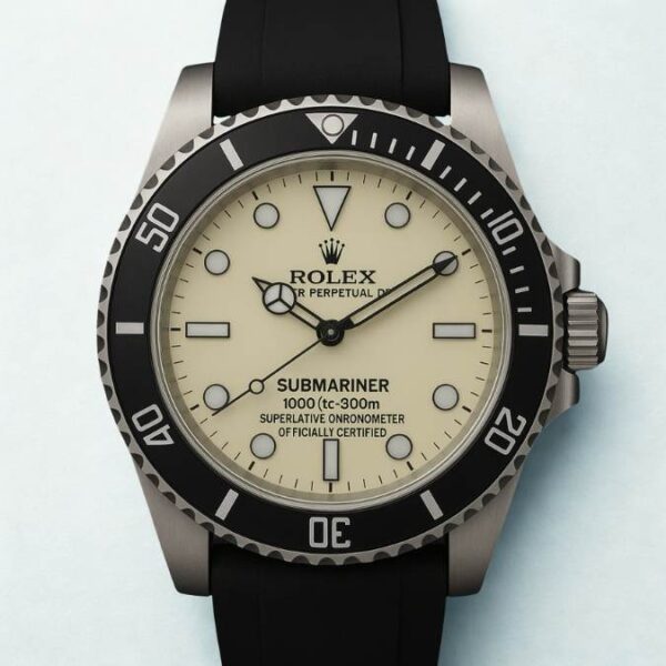 Reloj Estilo Rolex Submariner con Bisel Y Correa Negra