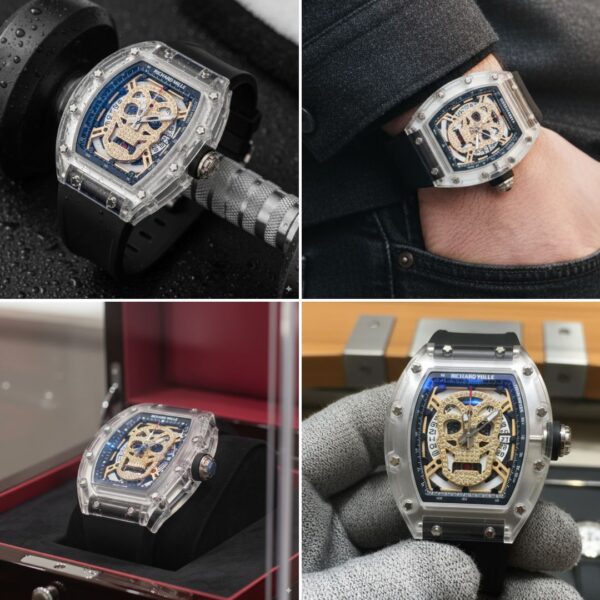 Reloj Richard Mille Skull Calavera Dorada - Image 2