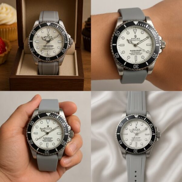 Reloj Rolex Submariner Con Bisel Negro Y Correa gris - Image 2