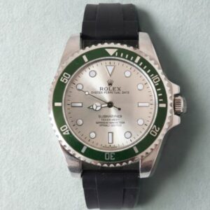 Reloj Estilo Rolex Submariner con Bisel Kermit y Correa Negra