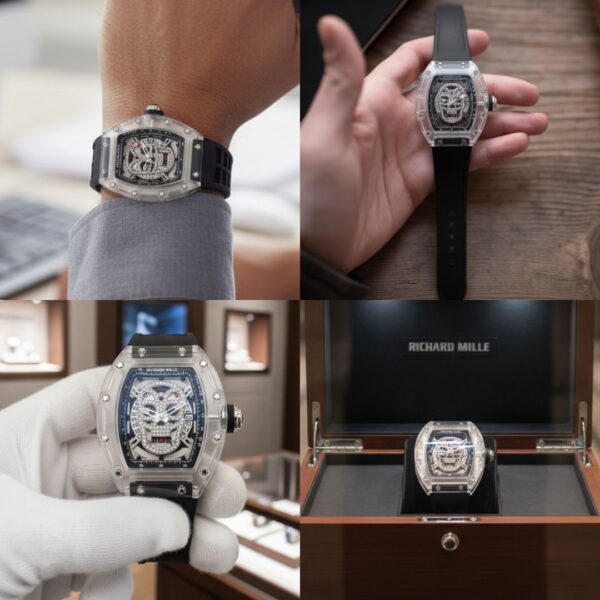 Reloj Richard Mille Skull Calavera plateada - Image 2