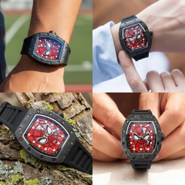 Reloj Richard Mille Versión Spider-man Correa Negra - Image 2